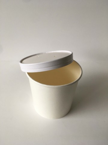 Gobelet soupe en carton, PP-thermo, 350ml, blanc (048230), Neutraal
